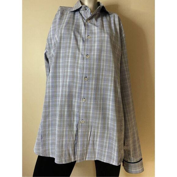 Size 7= XL 7 Downey St. check dress shirt, 100% cotton. Measurements provided. - Picture 12 of 12